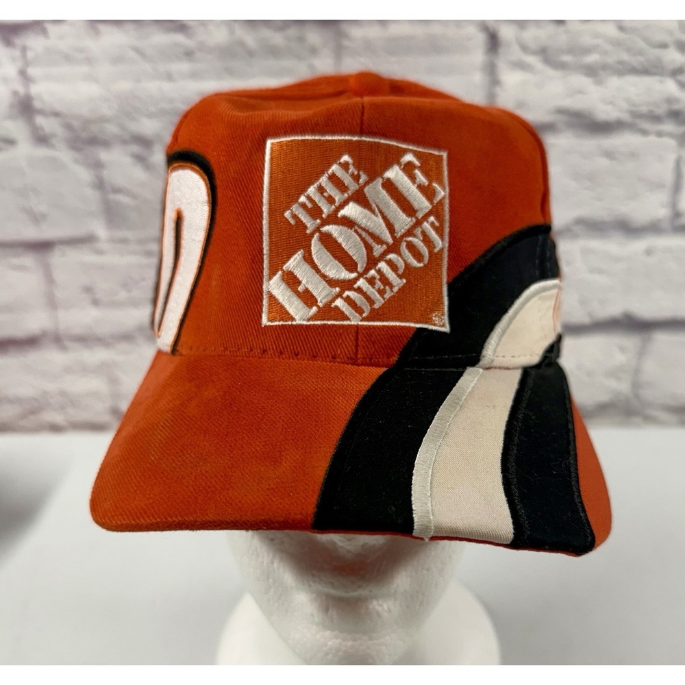 Vintage Tony Stewart Home Depot NASCAR  Hat Snapback Adjustable 1990s Orange Cap